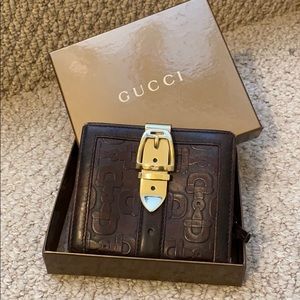 Gucci Wallet horsebit brown with gold hardware